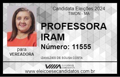 Candidato PROFESSORA IRAN 2024 - TIMON - Eleições