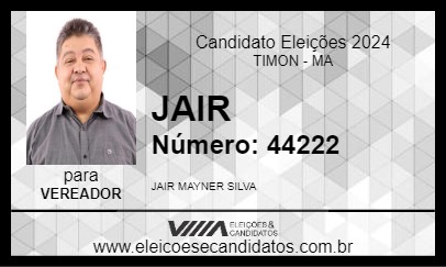 Candidato JAIR 2024 - TIMON - Eleições