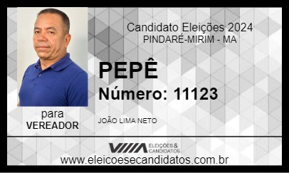 Candidato PEPÊ 2024 - PINDARÉ-MIRIM - Eleições