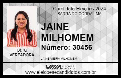 Candidato JAINE MILHOMEM 2024 - BARRA DO CORDA - Eleições