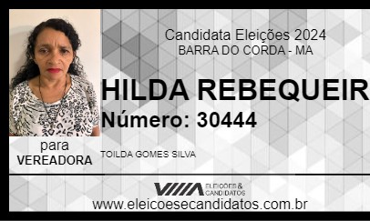 Candidato HILDA REBEQUEIRA 2024 - BARRA DO CORDA - Eleições