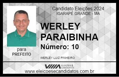 Candidato WERLEY PARAIBINHA 2024 - IGARAPÉ GRANDE - Eleições