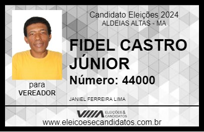 Candidato FIDEL CASTRO JÚNIOR 2024 - ALDEIAS ALTAS - Eleições