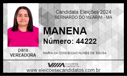 Candidato MANENA 2024 - BERNARDO DO MEARIM - Eleições