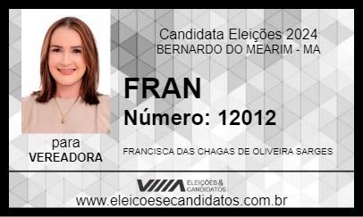 Candidato FRAN 2024 - BERNARDO DO MEARIM - Eleições