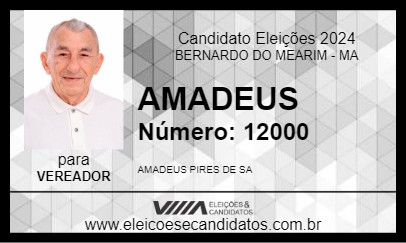 Candidato AMADEUS 2024 - BERNARDO DO MEARIM - Eleições