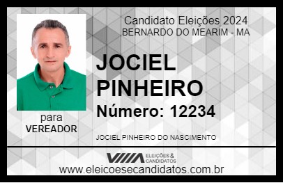 Candidato JOCIEL PINHEIRO 2024 - BERNARDO DO MEARIM - Eleições