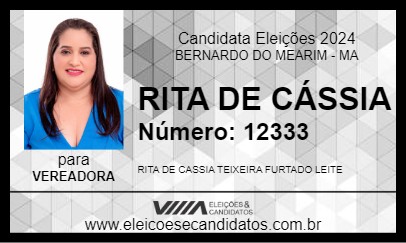 Candidato RITA DE CÁSSIA 2024 - BERNARDO DO MEARIM - Eleições