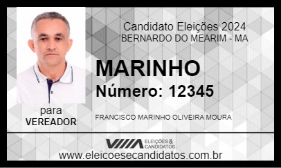 Candidato MARINHO 2024 - BERNARDO DO MEARIM - Eleições