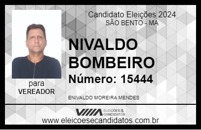 Candidato NIVALDO BOMBEIRO 2024 - SÃO BENTO - Eleições