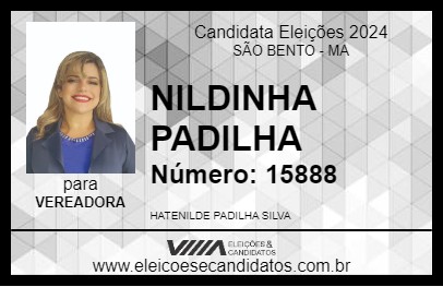 Candidato NILDINHA PADILHA 2024 - SÃO BENTO - Eleições