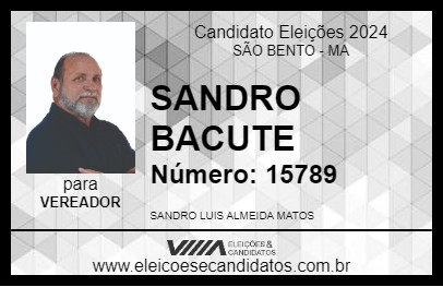 Candidato SANDRO BACUTE 2024 - SÃO BENTO - Eleições