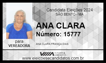 Candidato ANA CLARA 2024 - SÃO BENTO - Eleições