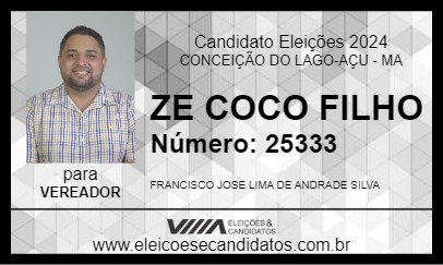 Candidato ZE COCO FILHO 2024 - CONCEIÇÃO DO LAGO-AÇU - Eleições