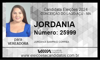 Candidato JORDANIA 2024 - CONCEIÇÃO DO LAGO-AÇU - Eleições