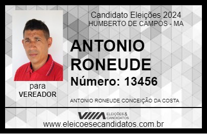 Candidato ANTONIO RONEUDE 2024 - HUMBERTO DE CAMPOS - Eleições