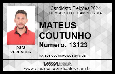 Candidato MATEUS COUTUNHO 2024 - HUMBERTO DE CAMPOS - Eleições