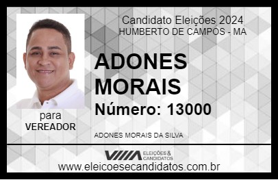 Candidato ADONES MORAIS 2024 - HUMBERTO DE CAMPOS - Eleições