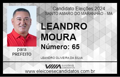 Candidato LEANDRO MOURA 2024 - SANTO AMARO DO MARANHÃO - Eleições