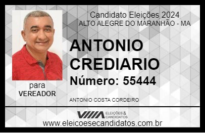 Candidato ANTONIO CREDIARIO 2024 - ALTO ALEGRE DO MARANHÃO - Eleições