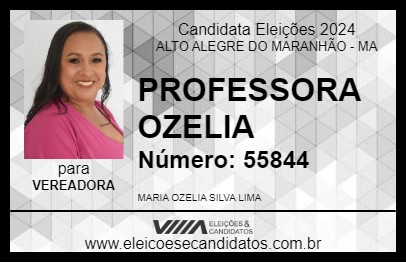 Candidato PROFESSORA OZELIA 2024 - ALTO ALEGRE DO MARANHÃO - Eleições