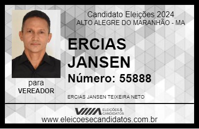 Candidato ERCIAS JANSEN 2024 - ALTO ALEGRE DO MARANHÃO - Eleições