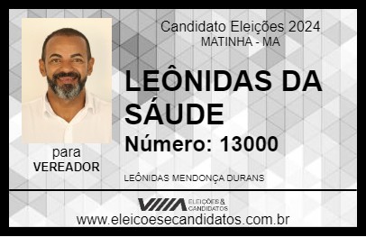 Candidato LEÔNIDAS DA SÁUDE 2024 - MATINHA - Eleições