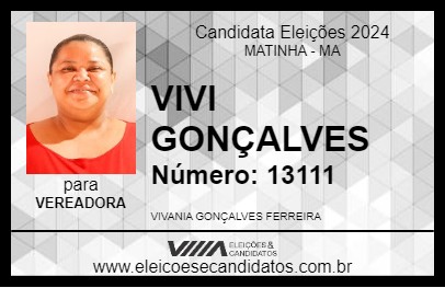 Candidato VIVI GONÇALVES 2024 - MATINHA - Eleições