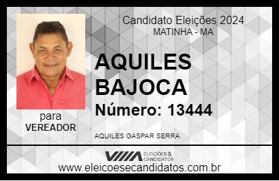 Candidato AQUILES BAJOCA 2024 - MATINHA - Eleições