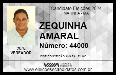 Candidato ZEQUINHA AMARAL 2024 - MATINHA - Eleições