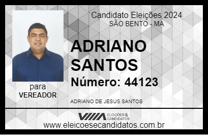 Candidato ADRIANO SANTOS 2024 - SÃO BENTO - Eleições