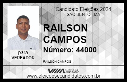 Candidato RAILSON CAMPOS 2024 - SÃO BENTO - Eleições