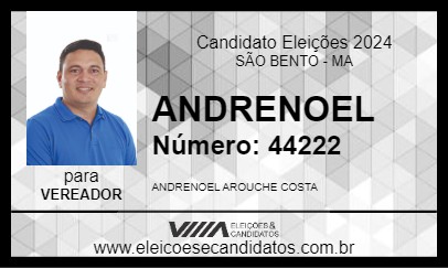 Candidato ANDRENOEL 2024 - SÃO BENTO - Eleições