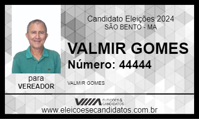 Candidato VALMIR GOMES 2024 - SÃO BENTO - Eleições