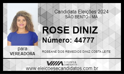 Candidato ROSE DINIZ 2024 - SÃO BENTO - Eleições