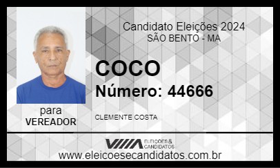 Candidato COCO 2024 - SÃO BENTO - Eleições