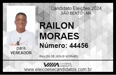 Candidato RAILON MORAES 2024 - SÃO BENTO - Eleições