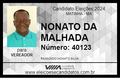 Candidato NONATO DA MALHADA 2024 - MATINHA - Eleições