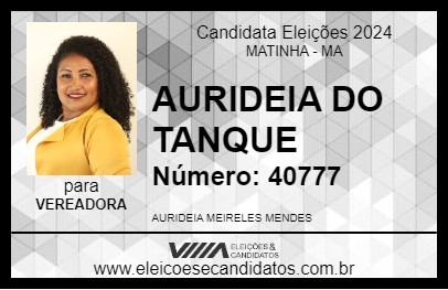 Candidato AURIDEIA DO TANQUE 2024 - MATINHA - Eleições