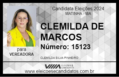 Candidato CLEMILDA DE MARCOS 2024 - MATINHA - Eleições