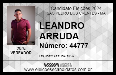 Candidato LEANDRO ARRUDA 2024 - SÃO PEDRO DOS CRENTES - Eleições