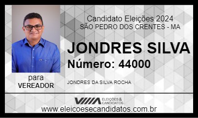 Candidato JONDRES SILVA 2024 - SÃO PEDRO DOS CRENTES - Eleições