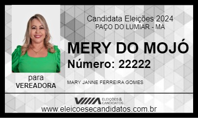 Candidato MARY DO MOJÓ 2024 - PAÇO DO LUMIAR - Eleições