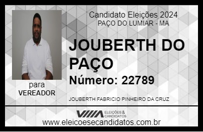 Candidato JOUBERTH DO PAÇO 2024 - PAÇO DO LUMIAR - Eleições