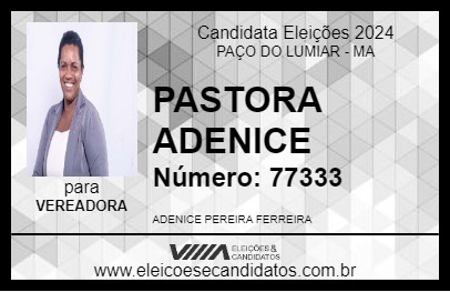 Candidato PASTORA ADENICE 2024 - PAÇO DO LUMIAR - Eleições