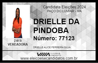 Candidato DRIELLE DA PINDOBA 2024 - PAÇO DO LUMIAR - Eleições