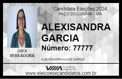 Candidato ALEXISANDRA GARCIA 2024 - PAÇO DO LUMIAR - Eleições