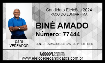 Candidato BINÉ AMADO 2024 - PAÇO DO LUMIAR - Eleições