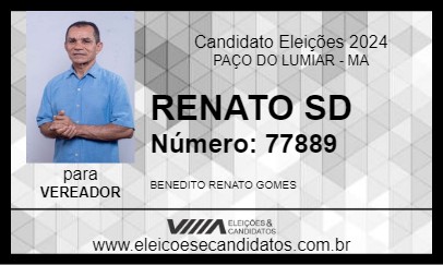 Candidato RENATO SD 2024 - PAÇO DO LUMIAR - Eleições