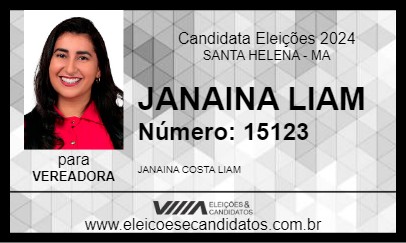 Candidato JANAINA LIAM 2024 - SANTA HELENA - Eleições